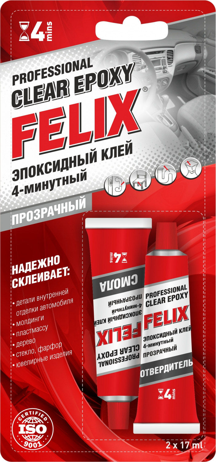 411040064 Клей профессиональный эпоксидный прозрачный Felix